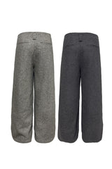 Pleated Wool Twill Trousers