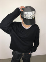 レイヤード ウォーマー ワッフル Tシャツ (4c)