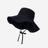 Nylon Strap Wide Bucket Hat (Black)