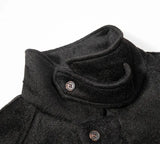 Washed Sweat Belted High-Neck Jacket