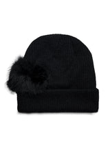  FLUFFY FORM BEANIE . BLACK