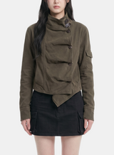 Evelyn Asymmetric Layered Military Jacket