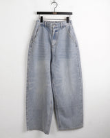 [MADE] Betz light washing back banding wide denim pants