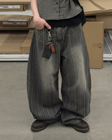 Randy Striped Washed Curved Denim