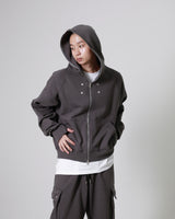 Eyelet full hoodie zip up