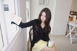Elise Knitwear Pleats Skirt Cardigan Two-Piece