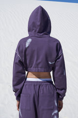 FEATHER HOODIE ZIP-UP PURPLE