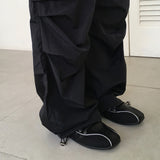 Shuble Zipper Pintuck Cargo Nylon Two-Way Pants