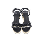 DOLLY RIBBON WEDGE HEELS [BLACK]