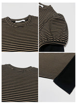 ストライプレイヤードパフTシャツ（3COL）