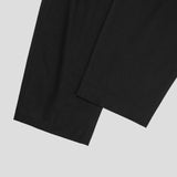 A-line Curved Wide Cotton Pants 3COLOR