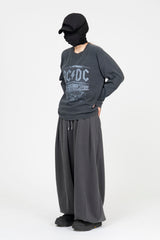 フレインブラックウォッシングクロップ半袖Tシャツ