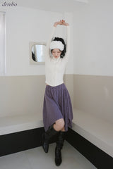 velvet line half-turtleneck zip-up slim top
