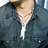 [hand made] paisley bandana knot necklace white