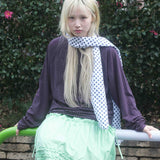 Polka Dot Long Scarf (white)