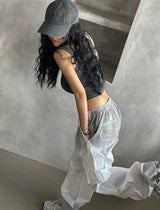Pigment washed crop sleeveless