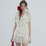 Unique Flare Angelic See-through Blouse