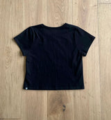 [MADE] ROSE LOGO CROPPED TEE BLACK 