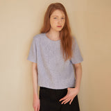 リンクルクロップTシャツ　バイオレット