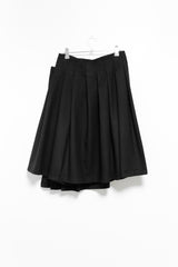 wool unbal button pleats skirt(2colors)