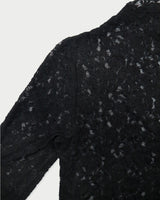 Rose half neck top_black