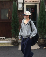 One-pin tuck strap balloon cotton pants