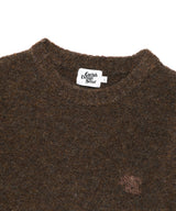 TWO TONE BOUCLE KNIT CREWNECK BROWN(CV2EFUK604A)