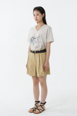 ギャラクシーVネックTシャツ_ライトベージュ