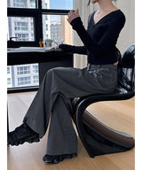 One tuck stripe wide slacks(3color)