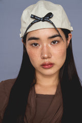 RIBBON HUNTING CAP / IVORY