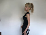バックレタリングワイドパンツ