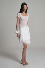 Fairy Lace layered Top, Milk Beige