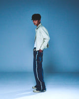 DENIM LINE ZIPPER JACKET (IVORY)
