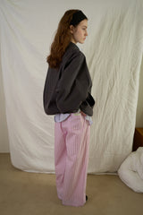 Stripe easy pants_pink