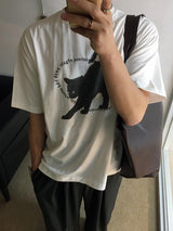 [A-T0139] ブラックキャット半袖Tシャツ