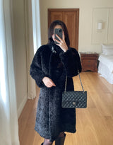 Betia High Neck Boucle Mustang Double Long Coat