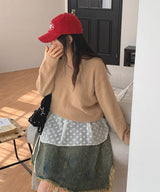 ソフトアンゴラVネックニット