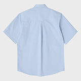 ネイビーCパッチライトブルーデニムショートスリーブシャツ [Unisex]