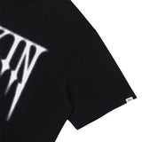 スマッジングスカルグラフィックTシャツ_ブラック