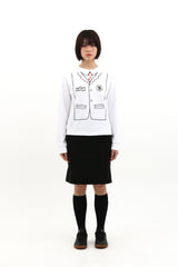 1/2 ROUX BASE SCHOOL FAKE CREWNECK (WHITE)