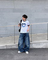 Blue Heart Ringer T-Shirt