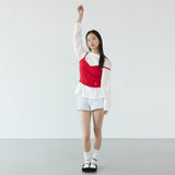 Ruffle bra top_red