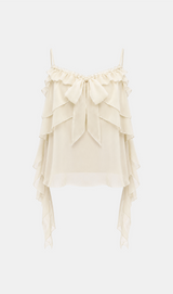 Reka Sheer Ribbon Blouse