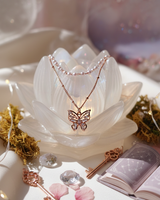 [IU Necklace] バタフライフェアリーレイヤードネックレス - Rosegold Color