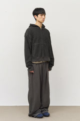 Peter Pigment Striped Zip Hoodie