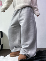 FLEECE-PICKABLE ❤‍🔥M-XL❤BASIC WIDE LONG PANTS UNISEX🖤🩶2COLOR