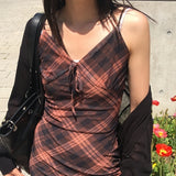 クレイレチェックスリムフィットバストビスチェスリーブレスドレス 1 カラー