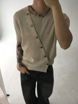 diagonal slick cardigan(4colors)