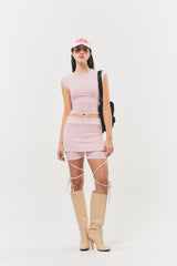 ロゴ キュービック クロップトップ Barbie Pink