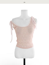 on lace & satin strap sleeveless to